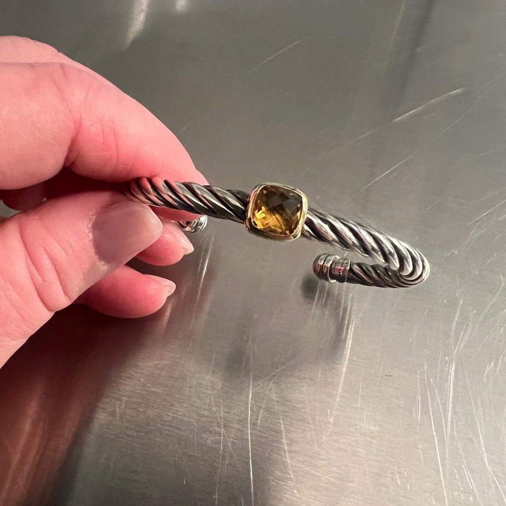 Phillip Gabriel Menegatti Sterling Silver & Citrine Twisted Cuff Bracelet